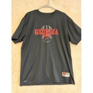 Nike Georgia Bulldogs Football T Shirt Mens Large Red Black Dawgs Tee